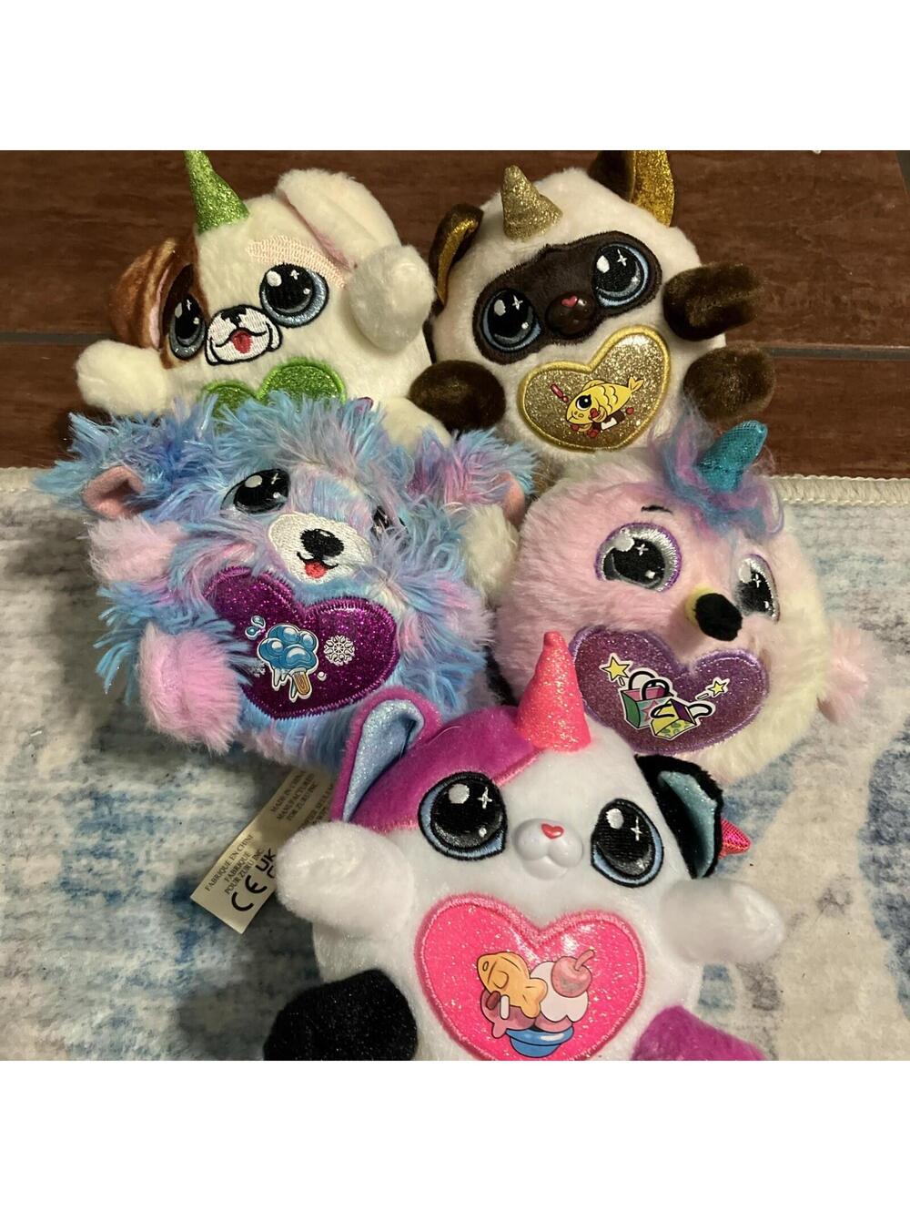 Zuru 5" Rainbocorn Sparkle heart Plush Lot Of 5 EUC